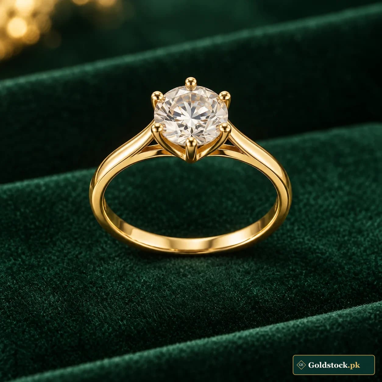 Roshan Solitaire-Inspired Gold Ring showcase product photograph