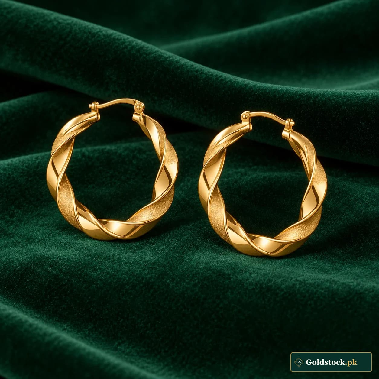 Sobia Twisted Hoop Earrings: a pair of gold-tone hoops with softly twisted ribbon-like surfaces