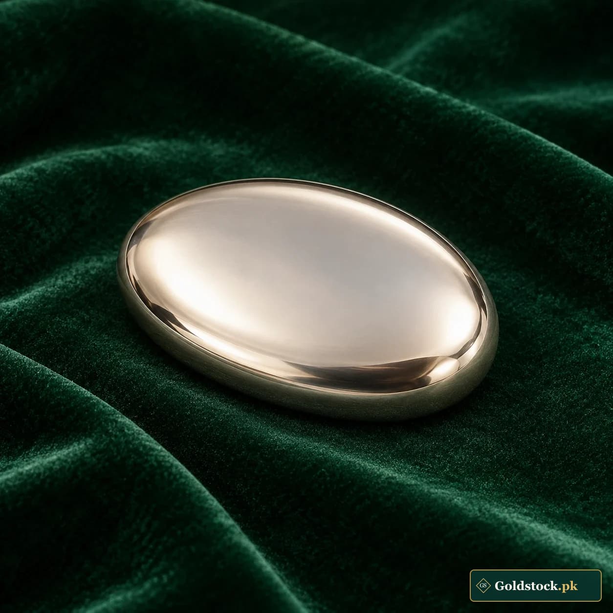 Silver Lens Bullion Form: a silver-tone oval bullion form with a smooth convex lens-like profile and no markings