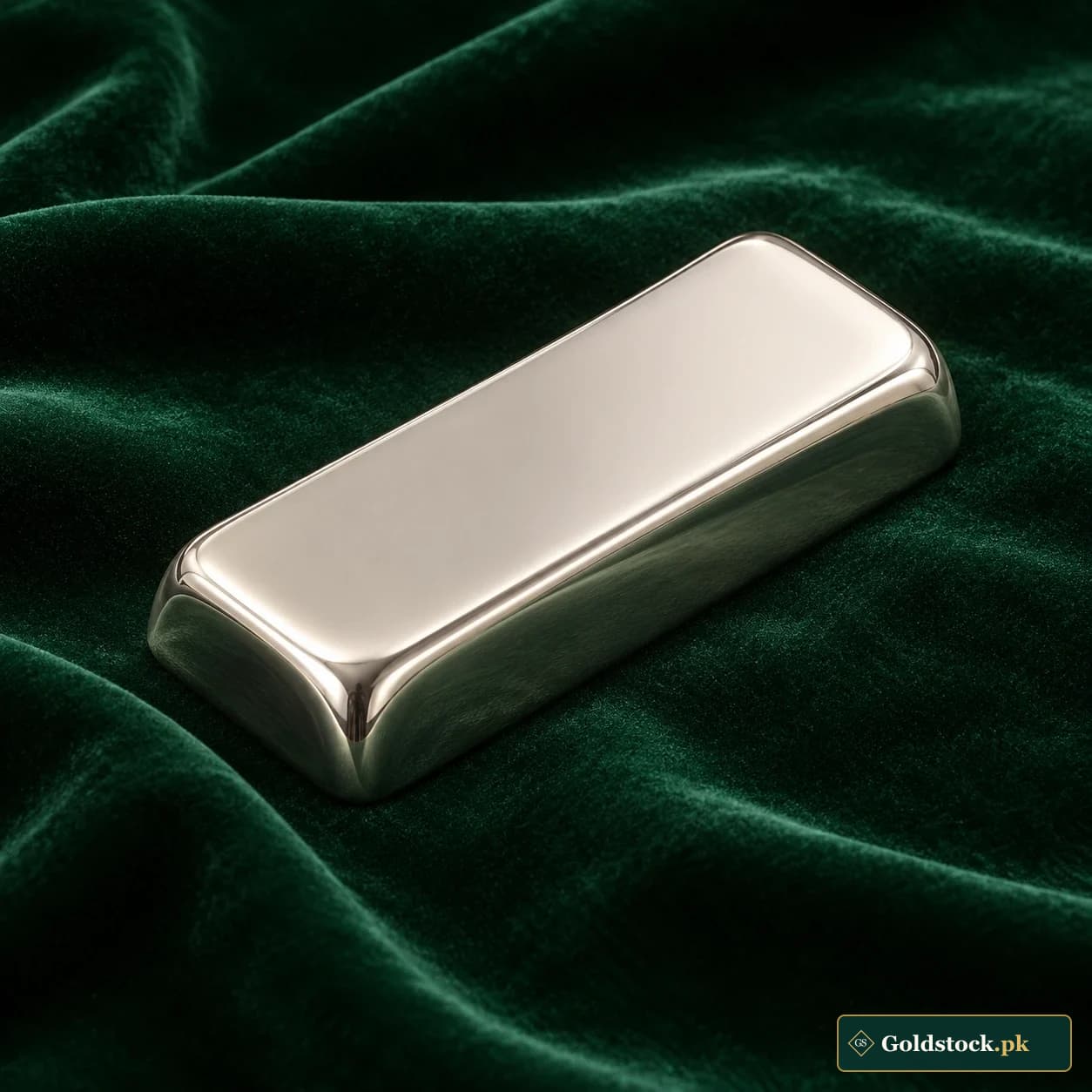Pillow Silver Ingot: an elongated silver-tone bullion form with pillow-like curved edges and a polished blank top