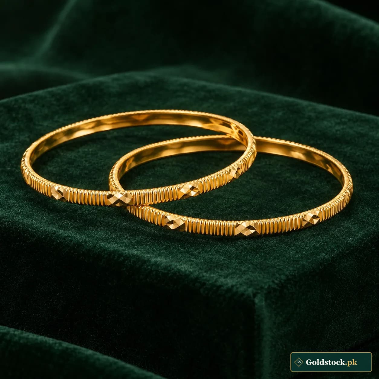 Meher Textured Gold Bangles showcase product photograph