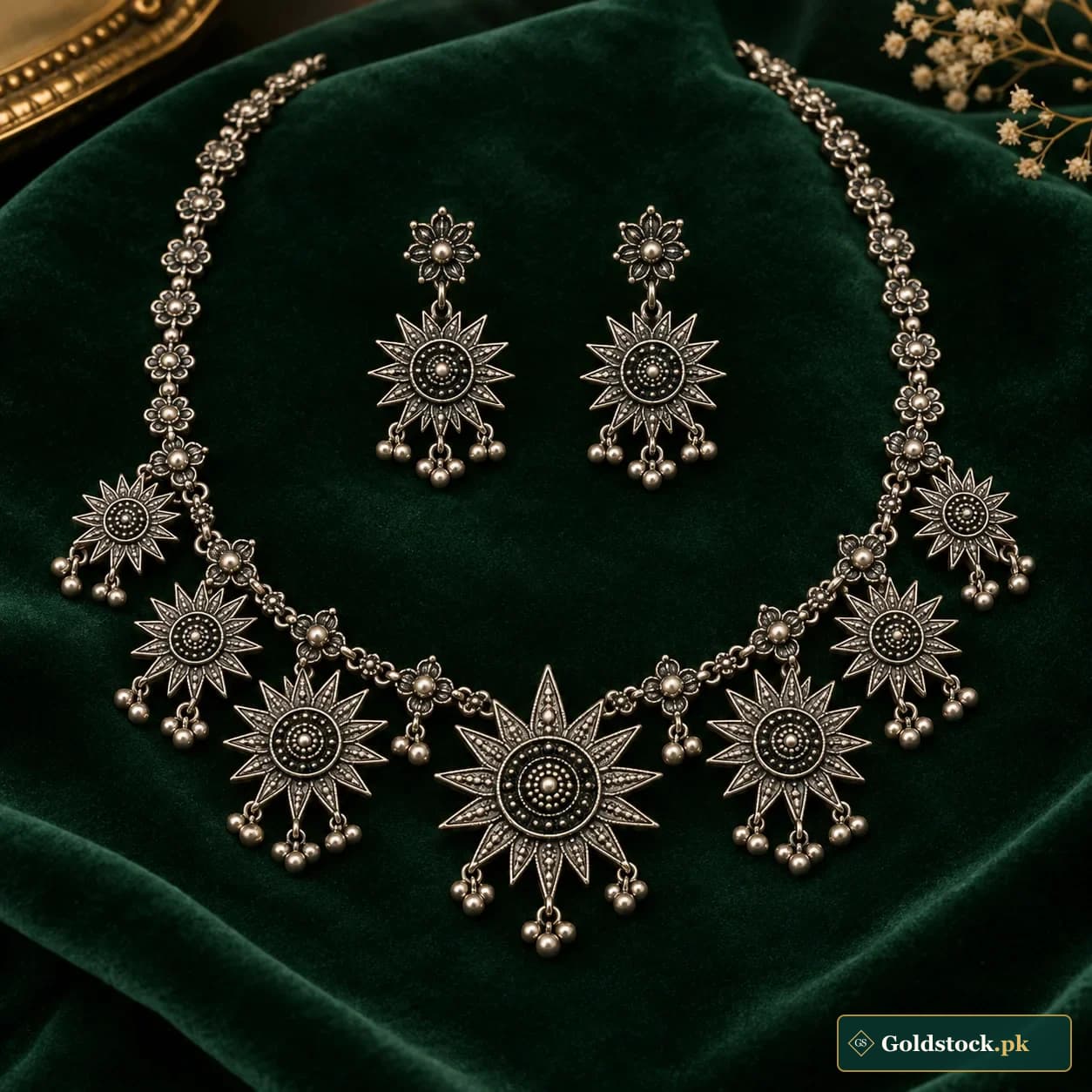 Sitarah Oxidised Silver Set showcase product photograph