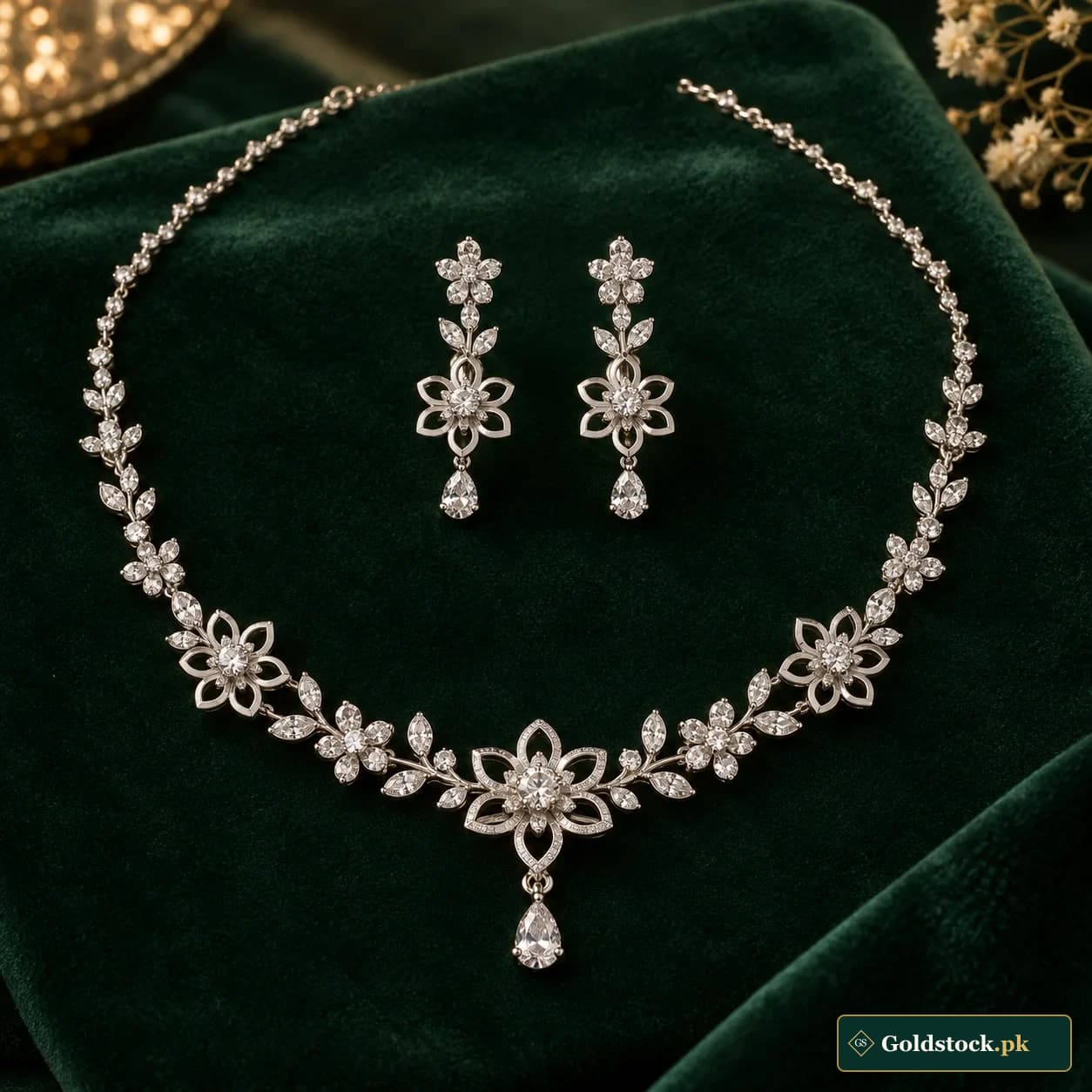 Chandni Floral Silver Set showcase product photograph