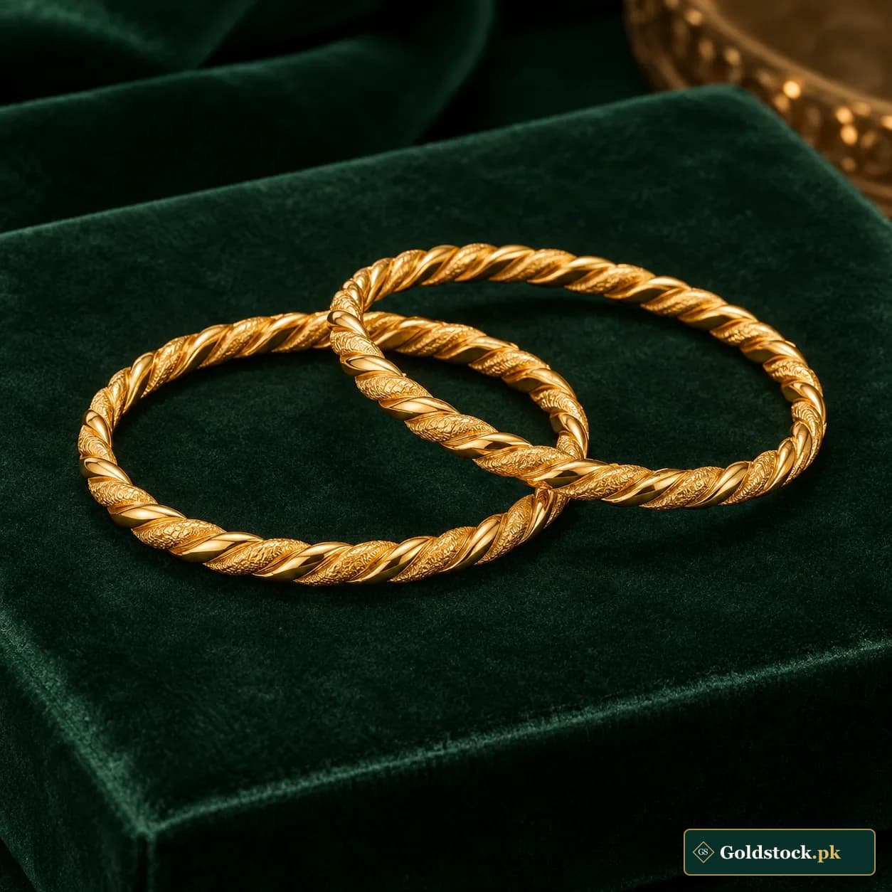 Noorani Twisted Gold Bangles showcase product photograph