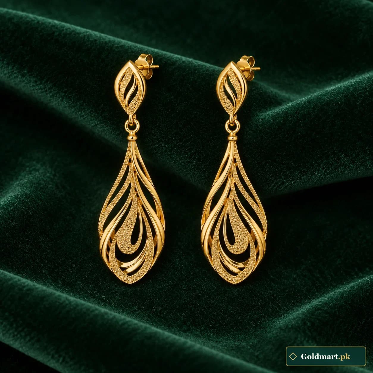 Arohi Gold Drop Earrings product photograph