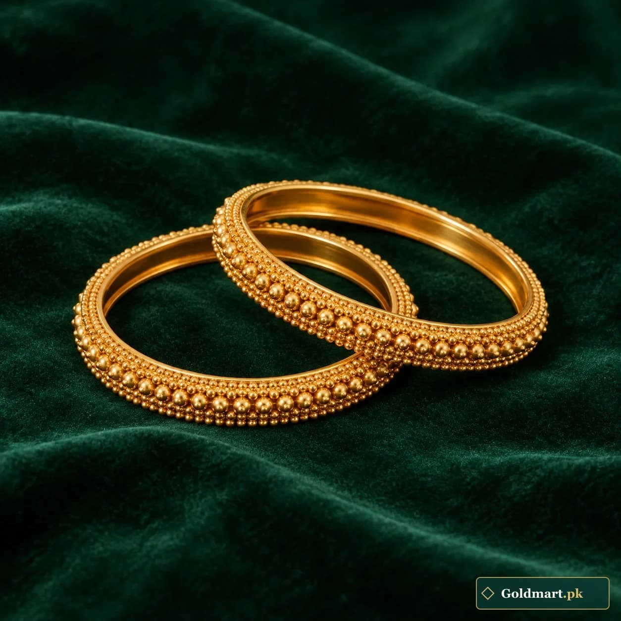 Rabab Beaded Gold Bangles product photograph