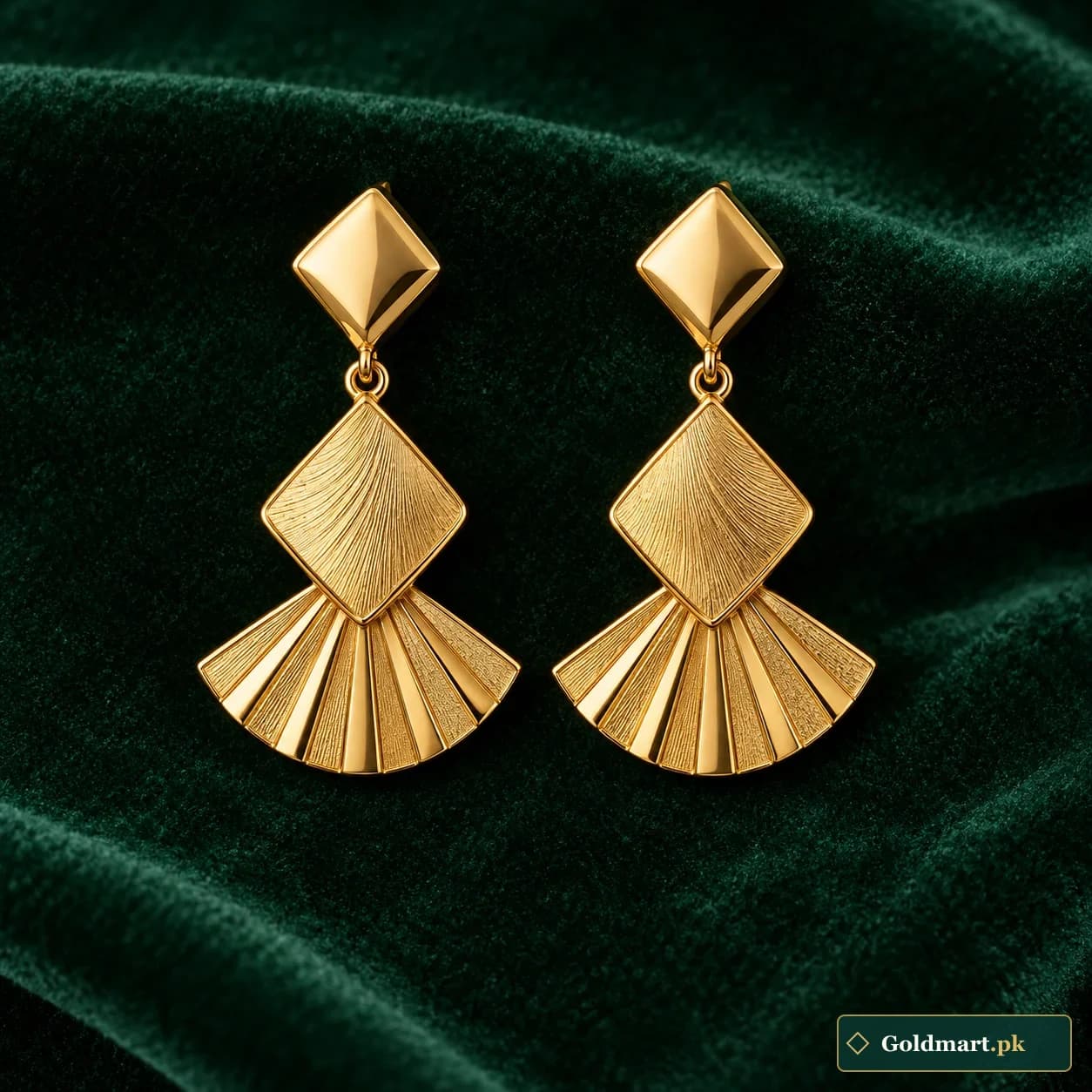 Zara Geometric Gold Earrings product photograph