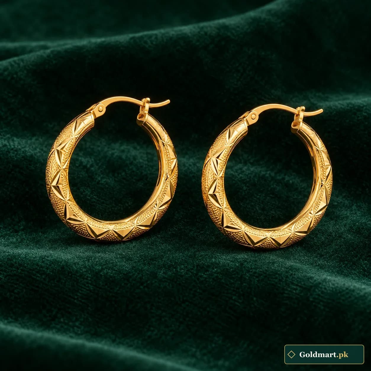 Meena Gold Hoop Earrings product photograph